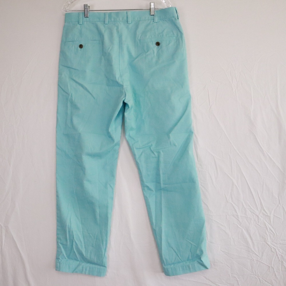 Brooks Brothers Pants Mens 34x30 346 Chino Casual Cotton Flat Front Blue - Picture 3 of 8